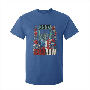 25th Amendment Now 2547 T Shirt For Kid Statue of Liberty Floral Political Statement Graphic TS02 Royal Blue Print Your Wear