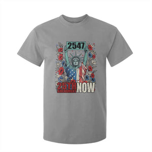 25th Amendment Now 2547 T Shirt For Kid Statue of Liberty Floral Political Statement Graphic TS02 Sport Gray Print Your Wear