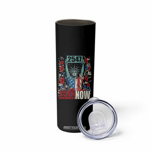 25th Amendment Now 2547 Skinny Tumbler Statue of Liberty Floral Political Statement Graphic TS02 Print Your Wear