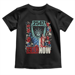 25th Amendment Now 2547 Toddler T Shirt Statue of Liberty Floral Political Statement Graphic TS02 Black Print Your Wear