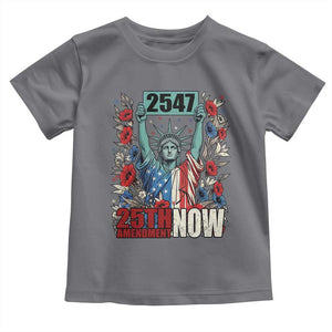 25th Amendment Now 2547 Toddler T Shirt Statue of Liberty Floral Political Statement Graphic TS02 Charcoal Print Your Wear
