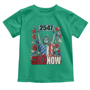25th Amendment Now 2547 Toddler T Shirt Statue of Liberty Floral Political Statement Graphic TS02 Irish Green Print Your Wear