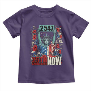 25th Amendment Now 2547 Toddler T Shirt Statue of Liberty Floral Political Statement Graphic TS02 Purple Print Your Wear
