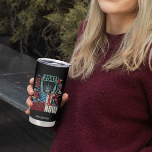 25th Amendment Now 2547 Tumbler Cup Statue of Liberty Floral Political Statement Graphic TS02 Print Your Wear