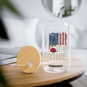 It's Time The 25th Amendment Glass Can Article II Red Hat Distressed American Flag Graphic TS02 Print Your Wear