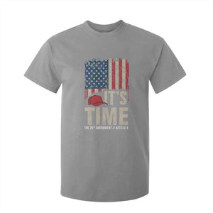 It's Time The 25th Amendment T Shirt For Kid Article II Red Hat Distressed American Flag Graphic TS02 Sport Gray Print Your Wear