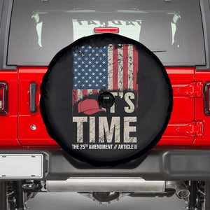 It's Time The 25th Amendment Spare Tire Cover Article II Red Hat Distressed American Flag Graphic TS02 Black Print Your Wear