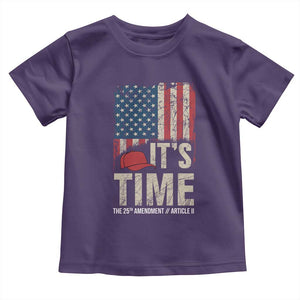 It's Time The 25th Amendment Toddler T Shirt Article II Red Hat Distressed American Flag Graphic TS02 Purple Print Your Wear