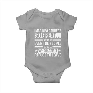 Patriotic American Pride Typography Graphic Baby Onesie Imagine A Country So Great Sarcasm TS02 Sport Gray Print Your Wear