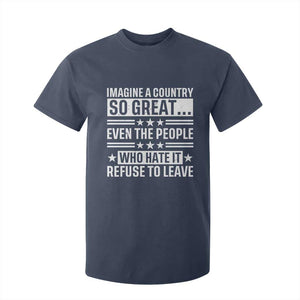 Patriotic American Pride Typography Graphic T Shirt For Kid Imagine A Country So Great Sarcasm TS02 Navy Print Your Wear