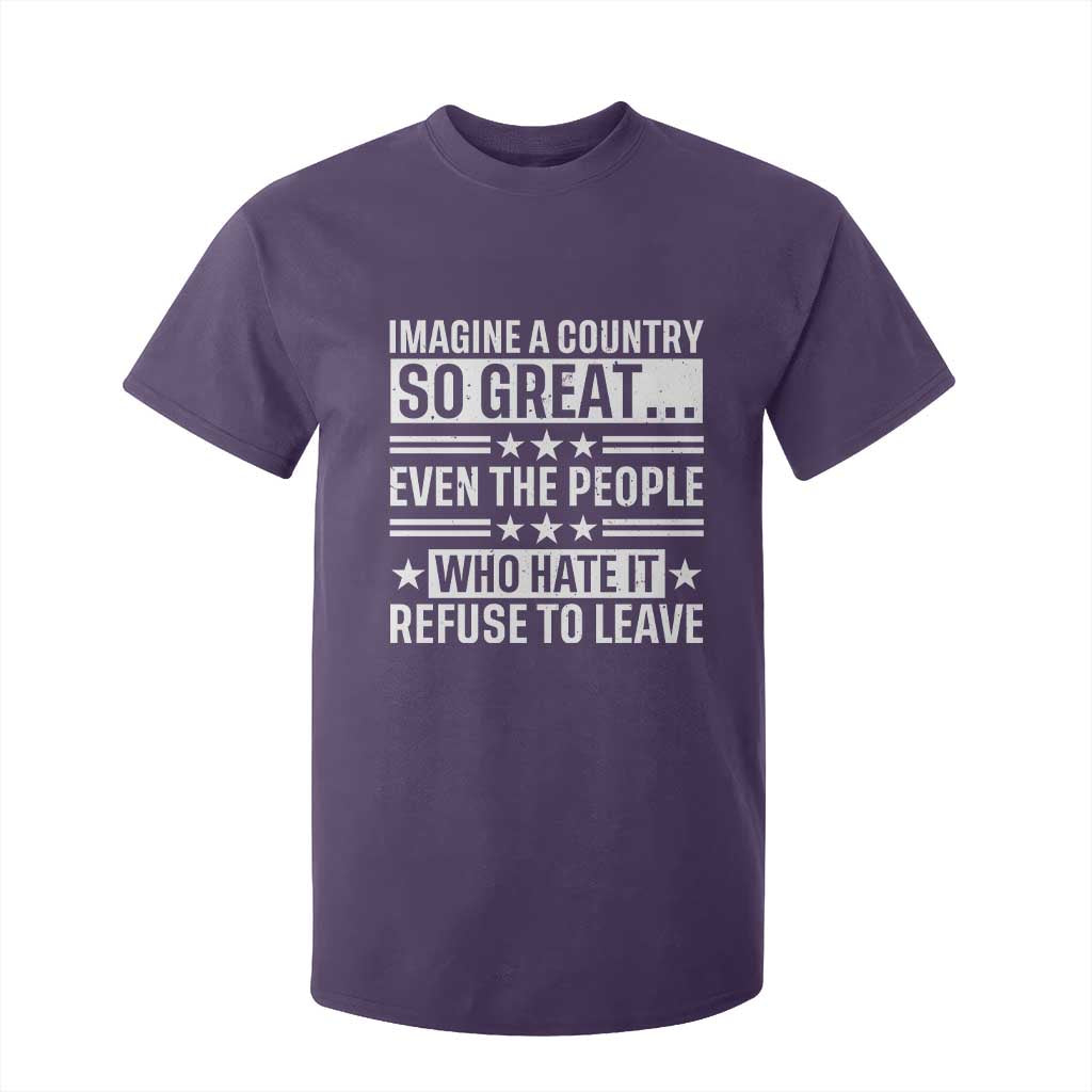 Patriotic American Pride Typography Graphic T Shirt For Kid Imagine A Country So Great Sarcasm TS02 Purple Print Your Wear