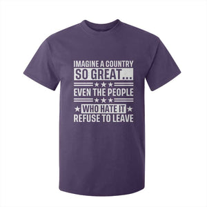 Patriotic American Pride Typography Graphic T Shirt For Kid Imagine A Country So Great Sarcasm TS02 Purple Print Your Wear
