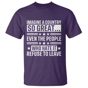 Patriotic American Pride Typography Graphic T Shirt Imagine A Country So Great Sarcasm TS02 Purple Print Your Wear