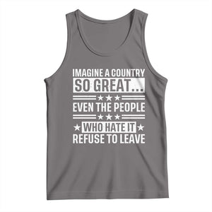 Patriotic American Pride Typography Graphic Tank Top Imagine A Country So Great Sarcasm TS02 Deep Heather Print Your Wear