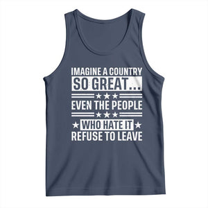 Patriotic American Pride Typography Graphic Tank Top Imagine A Country So Great Sarcasm TS02 Navy Print Your Wear