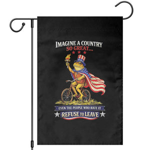 Proud American Humor Patriotic Frog On Bicycle Graphic Garden Flag Imagine A Country So Great Pride TS02 Black Print Your Wear