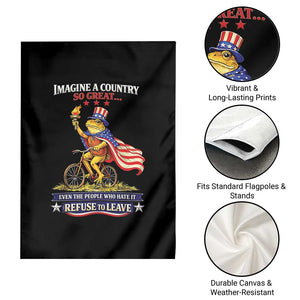 Proud American Humor Patriotic Frog On Bicycle Graphic Garden Flag Imagine A Country So Great Pride TS02 Print Your Wear