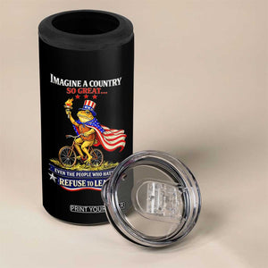 Proud American Humor Patriotic Frog On Bicycle Graphic 4 in 1 Can Cooler Tumbler Imagine A Country So Great Pride TS02 Print Your Wear