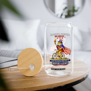 Proud American Humor Patriotic Frog On Bicycle Graphic Glass Can Imagine A Country So Great Pride TS02 Print Your Wear