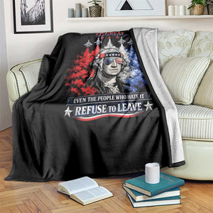 Patriotic George Washington Sunglasses and Fighter Jets Throw Blanket Imagine A Country So Great Pride TS02 Print Your Wear