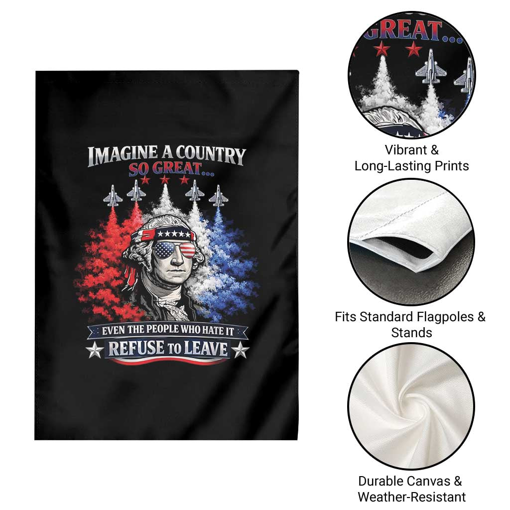 Patriotic George Washington Sunglasses and Fighter Jets Garden Flag Imagine A Country So Great Pride TS02 Print Your Wear