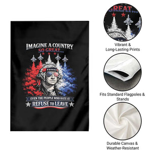 Patriotic George Washington Sunglasses and Fighter Jets Garden Flag Imagine A Country So Great Pride TS02 Print Your Wear