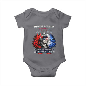 Patriotic George Washington Sunglasses and Fighter Jets Baby Onesie Imagine A Country So Great Pride TS02 Charcoal Print Your Wear