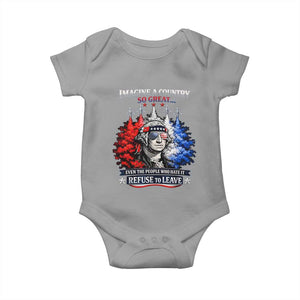 Patriotic George Washington Sunglasses and Fighter Jets Baby Onesie Imagine A Country So Great Pride TS02 Sport Gray Print Your Wear
