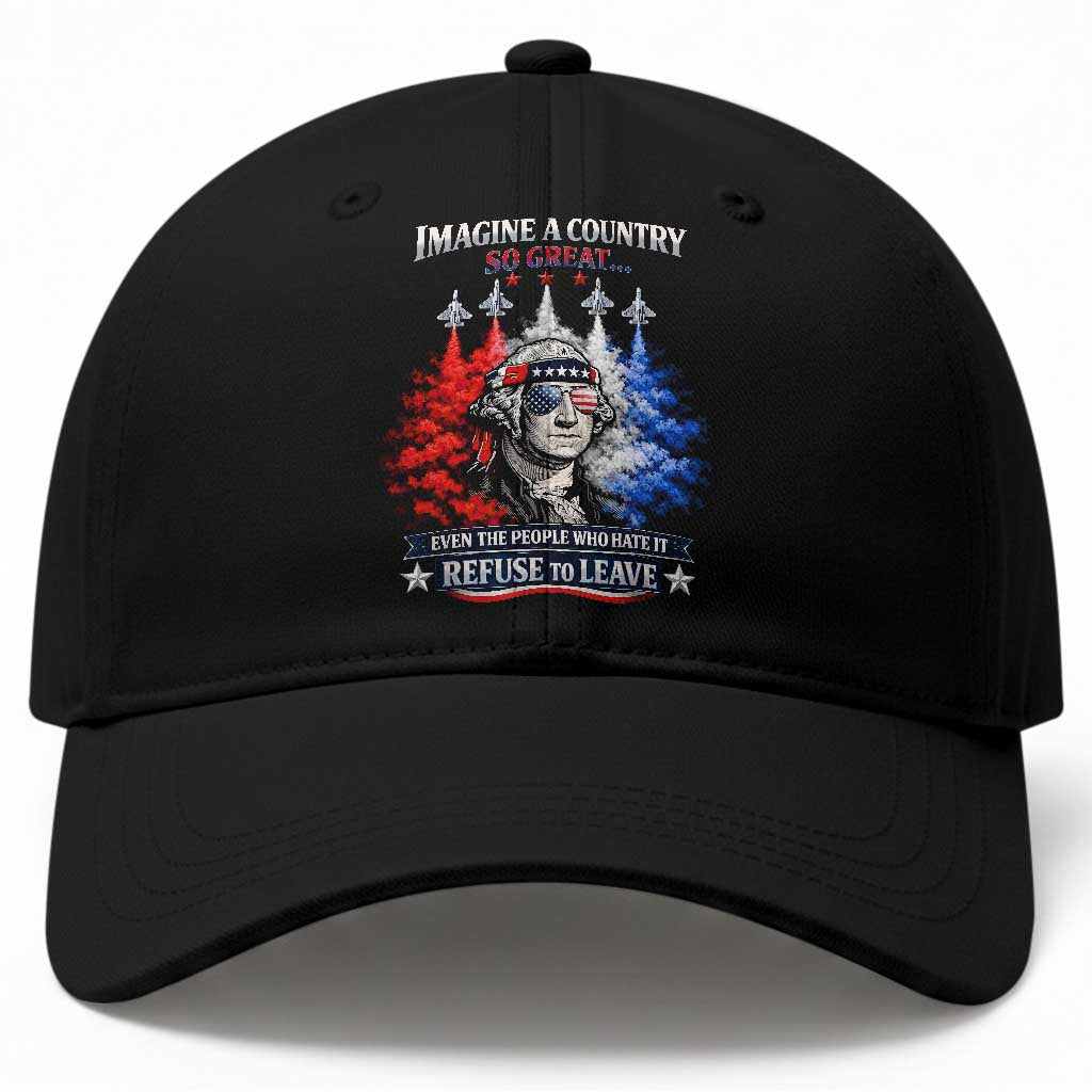 Patriotic George Washington Sunglasses and Fighter Jets Baseball Cap Imagine A Country So Great Pride TS02 Print Your Wear