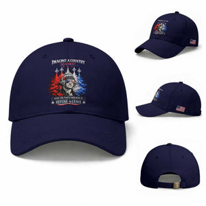 Patriotic George Washington Sunglasses and Fighter Jets Baseball Cap Imagine A Country So Great Pride TS02 Baseball Cap Universal Fit Dark Blue Print Your Wear