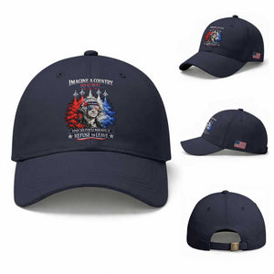 Patriotic George Washington Sunglasses and Fighter Jets Baseball Cap Imagine A Country So Great Pride TS02 Baseball Cap Universal Fit Navy Print Your Wear