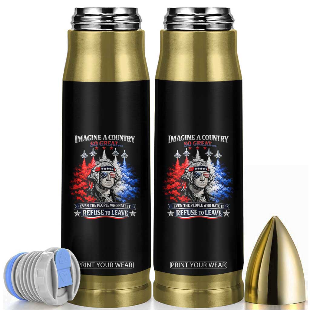 Patriotic George Washington Sunglasses and Fighter Jets Bullet Tumbler Imagine A Country So Great Pride TS02 Black Print Your Wear