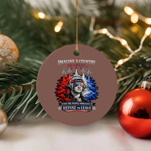 Patriotic George Washington Sunglasses and Fighter Jets Ceramic Ornament Imagine A Country So Great Pride TS02 1pc Mocha Print Your Wear