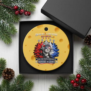 Patriotic George Washington Sunglasses and Fighter Jets Ceramic Ornament Imagine A Country So Great Pride TS02 1pc Yellow Cheese Print Your Wear