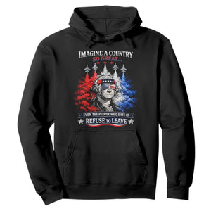 Patriotic George Washington Sunglasses and Fighter Jets Hoodie Imagine A Country So Great Pride TS02 Black Print Your Wear