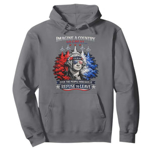 Patriotic George Washington Sunglasses and Fighter Jets Hoodie Imagine A Country So Great Pride TS02 Charcoal Print Your Wear