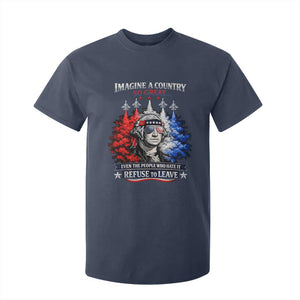 Patriotic George Washington Sunglasses and Fighter Jets T Shirt For Kid Imagine A Country So Great Pride TS02 Navy Print Your Wear