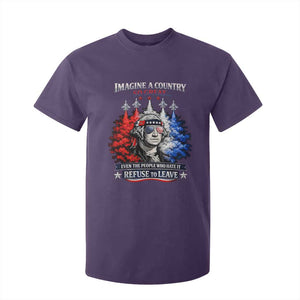 Patriotic George Washington Sunglasses and Fighter Jets T Shirt For Kid Imagine A Country So Great Pride TS02 Purple Print Your Wear