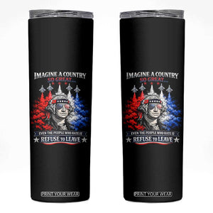 Patriotic George Washington Sunglasses and Fighter Jets Skinny Tumbler Imagine A Country So Great Pride TS02 Black Print Your Wear