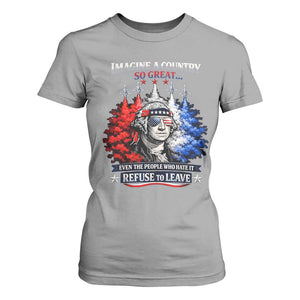Patriotic George Washington Sunglasses and Fighter Jets T Shirt For Women Imagine A Country So Great Pride TS02 Sport Gray Print Your Wear