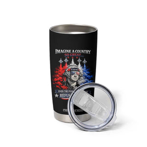 Patriotic George Washington Sunglasses and Fighter Jets Tumbler Cup Imagine A Country So Great Pride TS02 Print Your Wear