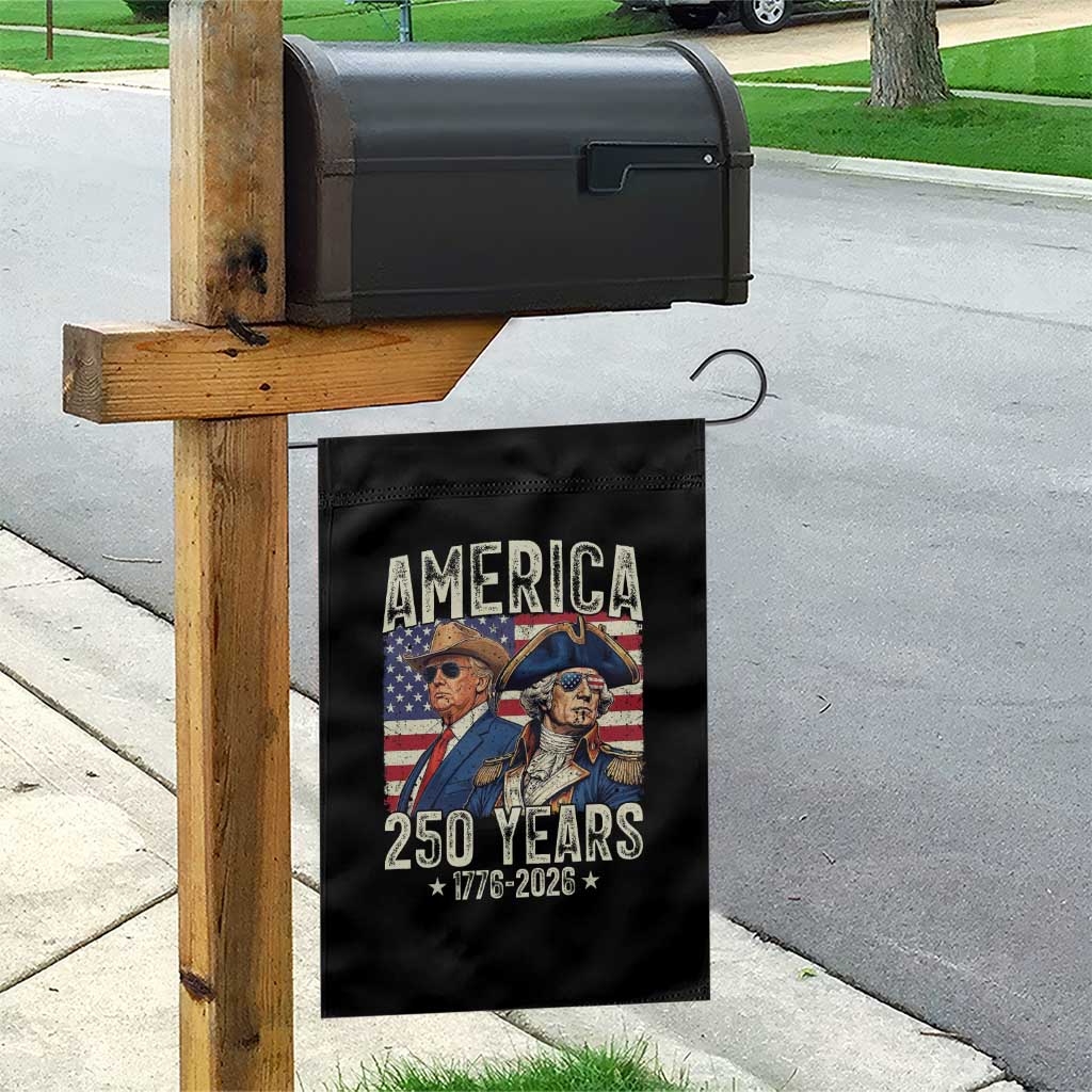 America Semiquincentennial George Washington and Trump Garden Flag 250 Years 1776-2026 Patriotic Founding Fathers Legacy TS02 Print Your Wear
