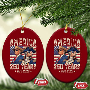 America Semiquincentennial George Washington and Trump Ceramic Ornament 250 Years 1776-2026 Patriotic Founding Fathers Legacy TS02 Print Your Wear