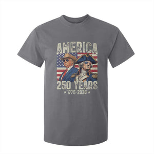 America Semiquincentennial George Washington and Trump T Shirt For Kid 250 Years 1776-2026 Patriotic Founding Fathers Legacy TS02 Charcoal Print Your Wear