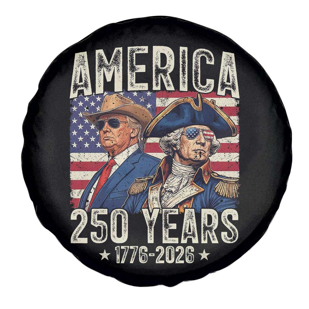 America Semiquincentennial George Washington and Trump Spare Tire Cover 250 Years 1776-2026 Patriotic Founding Fathers Legacy TS02 Print Your Wear