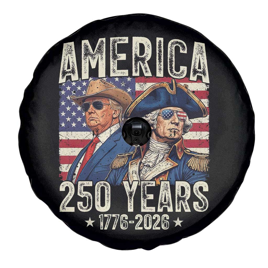 America Semiquincentennial George Washington and Trump Spare Tire Cover 250 Years 1776-2026 Patriotic Founding Fathers Legacy TS02 Print Your Wear