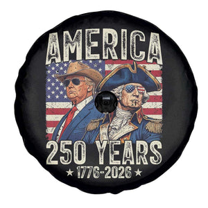 America Semiquincentennial George Washington and Trump Spare Tire Cover 250 Years 1776-2026 Patriotic Founding Fathers Legacy TS02 Print Your Wear