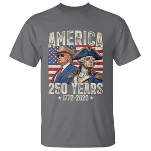 America Semiquincentennial George Washington and Trump T Shirt 250 Years 1776-2026 Patriotic Founding Fathers Legacy TS02 Charcoal Print Your Wear