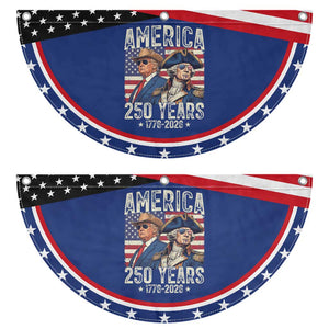 America Semiquincentennial George Washington and Trump Patriotic Fan Flag 250 Years 1776-2026 Founding Fathers Legacy