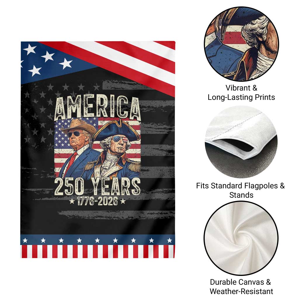 America Semiquincentennial George Washington and Trump Patriotic Garden Flag 250 Years 1776-2026 Patriotic Founding Fathers Legacy TS02 Print Your Wear